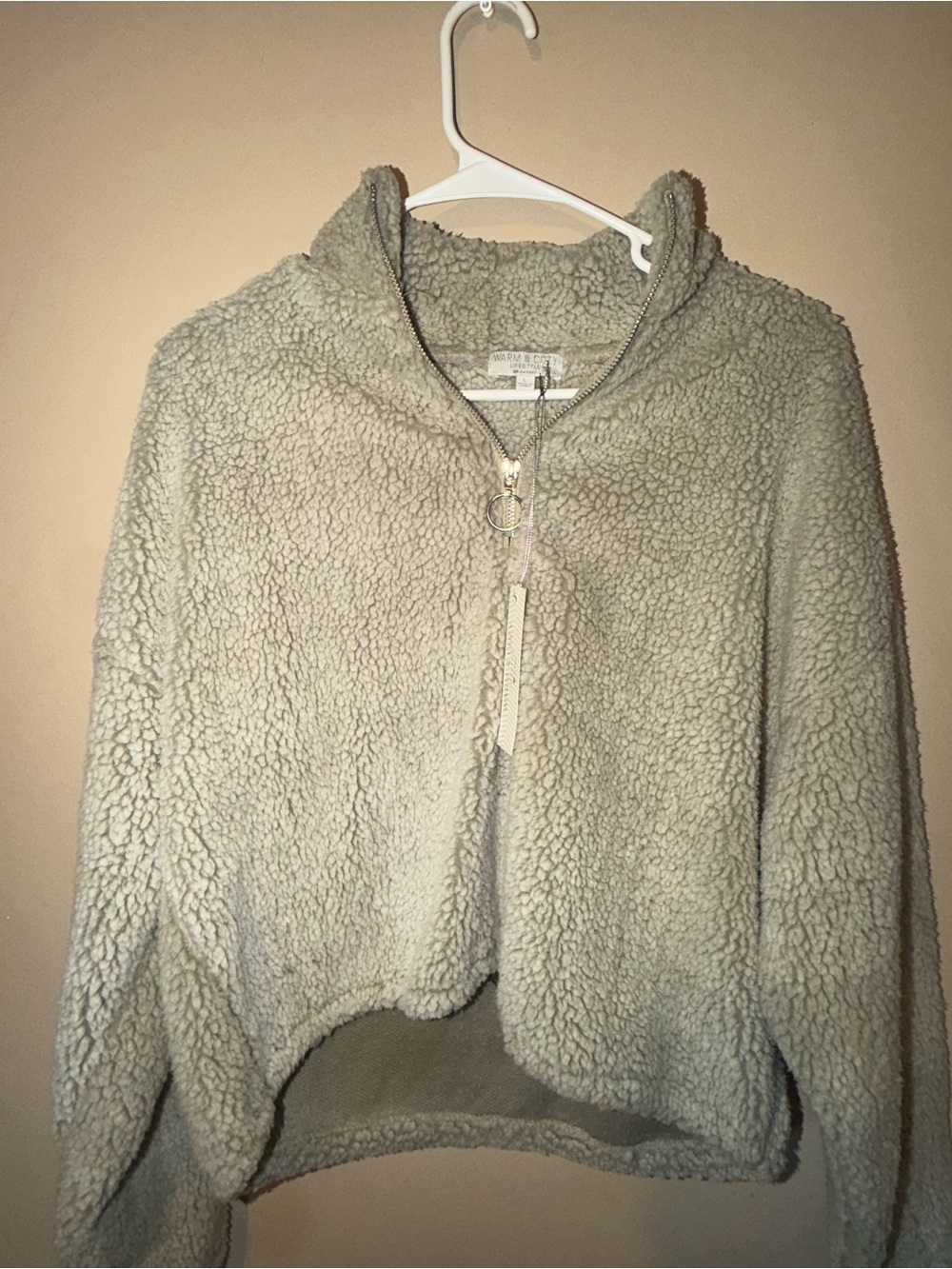 Source Unknown Sherpa Half-Zip Jacket - Sage Green